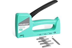 HAUSHOF Graffatrice Manuale con Levapunti verde, Graffe Tipo 53, 6-10 mm, Set Sparapunti con 800 Graffette (8 mm)