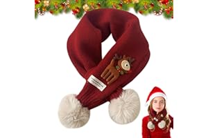 SATISKID Kids Christmas Holiday Scarf Cute Christmas Tree Elk Scarf Knitted Soft Girls Boys Christmas Festival Gifts Scarf Neck Warmer Autumn Winter Scarf Red Scarf Christmas Party Giveaways for 1-10Y