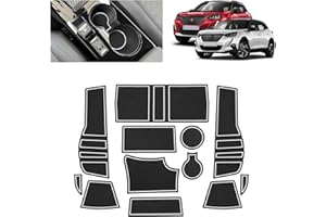 BSTW Tapis Anti-dérapant pour Peugeot 2008 E-2008 2020-2025 – Tapis en Caoutchouc Original pour Console Centrale, Porte-gobelets, Fente de Porte, Compatible avec Peugeot 2008 GT Line (Blanc)