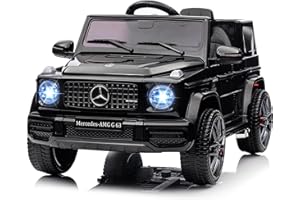 Garvee Voiture ÉLectrique Enfant Mercedes-Benz G63 AMG Licenciée, 12V TéléCommande 2,4G, Verrouillage SéCurité, LED, Bluetooth Et Musique, Jouet Enfant 3 Ans(Noir)