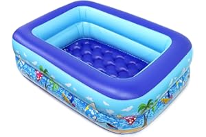 AISCHENS Piscine Gonflable 120 x 83 x 34 cm à Fond Antidérapant, Jeu Aquatique Polyvalent pour Enfants et Animaux