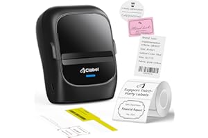 CLABEL 221B Etiqueteuse Imprimante Thermique Autocollantes, Mini Imprimante Portable Bluetooth sans Encre, avec Etiquettes Autocollantes 50x30mm, pour Maison Bureau Artisanat Produits Prix