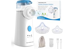 Maymocon Nebuliser Machine, Rechargeable Nebulizer for Adults and Kids with Portable Design, Handheld Mesh Mist Inhalator Clean Silent Efficient Atomization with Storage Bag for Home and Travel Use