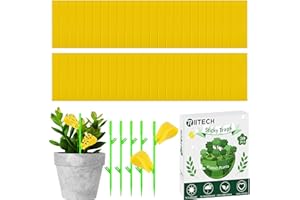 TRIITECH 50 Pièges Anti Moucherons Interieur, Attrape Moucheron Plantes, Pièges à Insectes Jaune Collants pour intérieur et extérieur