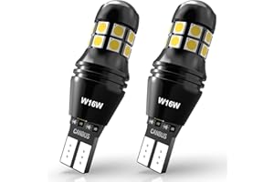 KATUR Ampoule W16W T15 LED, CANBUS Sans Erreur 6500K Blanc 3030 20SMD 12V 24V 912 921 LED pour Feux de Recul de Feu de Stationnement Arrière de Voiture (2pcs)