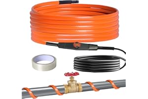 heninhill Câble Chauffant avec Thermostat 8M, Antigel Autorégulant Câble Chauffant Traçage Chauffant pour Tuyaux d'eau Plantes