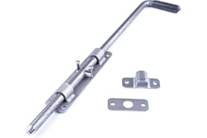 BAUSTER® Türriegel Bolzenriegel 420 mm Riegel Torriegel Für Gummierten Griff Stallriegel Für Gartentor Robuster Qualitätsstahl Riegelschloss Schrauben Schlossriegel Torbeschläge Für Holztor Unbemalt