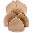 Bra Pad Inserts 4 Pairs,Sermicle Bra Pads Sewn Padded for Sports Bra A/B or C/D,D/E Cup Beige or Black, White Optional