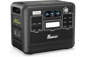 FOSSiBOT F2400 Portable Power Station, 2048Wh LiFePO4 Battery with 3×2400W(Surge 4800W) AC Outlets, 1.5 Hour Fast Charging, PD 100W USB-C, Solar Generator for Outdoor Camping, RV Travel, Home Use