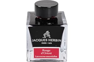 Jacques Herbin 13169JT - Botella de tinta para pluma y bolígrafo roller, 50 ml, color rojo de oriente