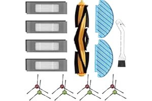 ZIGEFOFO 16 Pezzi Kit Accessori di Ricambio per Ecovacs Deebot N8/N8+/N8 Pro/N8 Plus/T8/T8+/T8 Plus/OZMO T8 AIVI/T9/T9+/OZMO 950/920, 1 Spazzola Principale, 8 Spazzole Laterali, 4 Filtri, 2 Salviette, Spazzola
