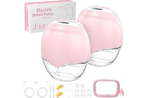 Jheppbay Double Electric Breast Pump - Discreet Wearable Breast Pump Electrical Handsfree, 12 Levels 3 Modes, Painless Low Noise, BPA Free, Pink