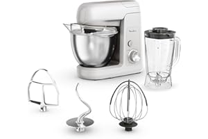 Moulinex Bake Partner, Kitchen Machine, potente impastatrice planetaria da 1100 W, prestazioni durevoli, kit di accessori BakeGood, QA521B25