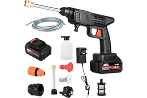 Umelee Cordless Pressure Washer, 21V Portable Power Washer with 2.5Ah Rechargeable Battery & 6 in 1 Nozzle, 26 Bar High Pressure Jet Washer with 5m Hose, for Car Home Garden Yard Travel Use
