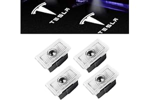 Supfoto Car Door LED Logo Projector Light Compatible with Tesla Model S/3/X/Y - 4 Pack Ghost Shadow Welcome Puddle Lights Accessories