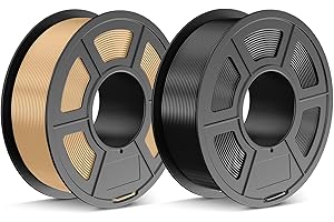 TECBEARS Filamento PLA+ 1,75 mm Negro + Madera 2 KG, Upgrade PLA+ 2.0, Filamento de Impresión 3D más Robusto y más Resistente, 2 Bobinas, 1 kg por Bobina, Precisión Dimensional +/- 0,02 mm