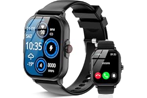 flintronic Smartklocka för män och kvinnor, 5 cm fitnessklocka med svar/ringsamtal, EKG-monitor IP67 vattentät blodsyre blodt