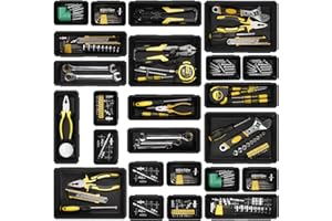 GARDENWORK 24-Piece Tool Box Organizer (3 Sizes),Multifunctional Drawer Organizer,PP Material,Wear-Resistant and Drop-Proof,Suitable for Tool Room,Garage,Office,Dresser,Study Table,etc