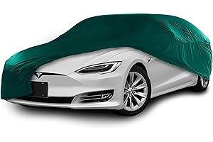 Cosmos - Copertura per auto da interno compatibile con tutte le principali Berline Grandi, Tessuto Elastico, Traspirante e Antipolvere, Morbido al Tatto, Aderente, Verde