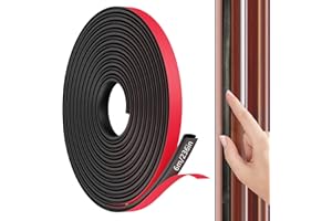 XINSUO Taśma uszczelniająca do drzwi, samoprzylepna, uszczelka ramy przednich drzwi, elastyczna, uszczelki do drzwi, gumowa taśma uszczelniająca, wodoodporna, gumowa uszczelka do drzwi (czarna, 6 m)