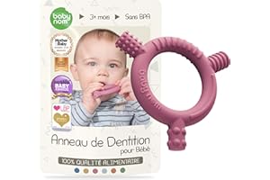 Baby Nom ® Anneau de Dentition pour Bébé - Anneau de Dentition pour Bébé en Silicone 100% Alimentaire Sans BPA, Jouet Dentition Bébé pour Soulager Les Gencives Bebe, Soulagement Dent Bébé