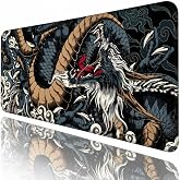 8 Farklı Desenli Baskılı Model Black Deer XXL Gaming Mouse Pad 90x40 cm &ndash; Dikişli Kenar, Kaymaz Taban, Dijital Tasarım, Hassa