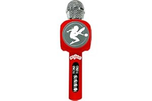 Lexibook, Miraculous Ladybug Cat Noir, Drahtloses Mikrofon mit Lautsprecher und Lichtern, Bluetooth®, Stimmwechselfunktion, Lichteffekte, Mikro-SD-Steckplatz, USB, silber/Rot, MIC260MI