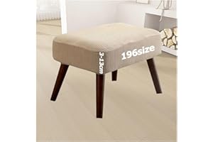 ILIEMAO Jacquard Ottoman Footstool Cover Slipcover for Square Rectangle Round Small Large Stretch Fit Bar Footrest Foot Stool Protector Covers with Elastic Bottom Rectangular Customizable(2002,55 x 55 cm)
