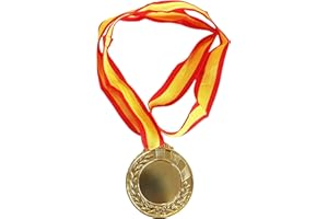 Durabol Medallas Premio Ganador Metal con Cintas, para niños y Adulto como obsequio - con Cinta roja y Amarilla aptas para Varios Eventos Deportivos