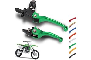 IUVWISN Pit Bike Bremsen-Kupplungshebel 1 Paar 7/8" 22mm geschmiedetes Aluminium klappbar Satz für 50CC-150CC KX KLX 90/110/125/140/150cc Pit Dirt Bike ATV Mini Bike Grün