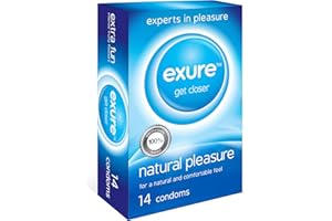 SOL Exure 14pk Natural Pleasure Condoms - Ultra Thin Condom for Safer Sex & Contraception - Lightly Lubricated, Electronically Tested, Strong and Super Thin, Designed for Enhanced His and Her Pleasure