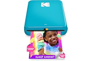 KODAK Step Instant Colour Photo Printer for Smartphones, Portable, Mini, Zink, 5 x 7.5 cm Adhesive Photos, Bluetooth, Compatible with iOS and Android Devices, Fun Editing App, Blue