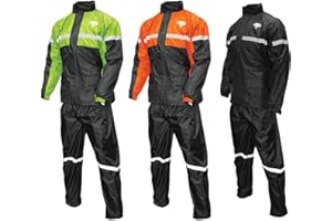 Nelson-Rigg Stormrider Rain Suit; 100% Waterproof, Pants and Jacket Included with Reflective Striping