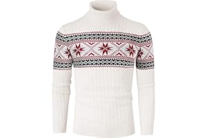 Belovecol Męskie swetry z golfem sweter z wysokim dekoltem prążkowany wąski krój ciepły sweter z golfem