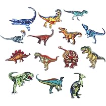 16 Écussons Thermocollants Dinosaures - Pour Vêtements, Sacs, Repassage Ou Couture