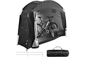 KUKKUME Tente à Vélo Abri de Vélo Portable Housse de Vélo d'Extérieur pour 2 Vélos 210D Oxford Imperméable Abri pour Outils de Jardin Jouets Tondeuses à Gazon