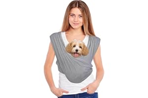 Amexo Freihändige Hundetasche, Tragetasche Hund Tragetuch für Hunde Frontpaket Hundetragetuch mit Verstellbarem Riemen bis für Hunde Katzen Aktivitäten Im Freien, Bis 9 Kg