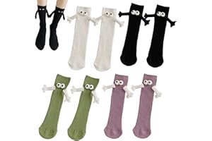 DGUSO Lot de 4 paires de chaussettes amusantes à ventouse magnétique, main dans la main 3D, paire de chaussettes magnétiques amusantes pour femmes et hommes, chaussettes avec bras magnétiques unisexes