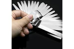 AMSAMOTION 32 Klingen Fühlerlehre 0,02-1,00mm/0,001-0,04" Edelstahl Metrisch/Imperial Werkzeug zur Messung für Messung Gap Breite/Dicke/metrisch Größen
