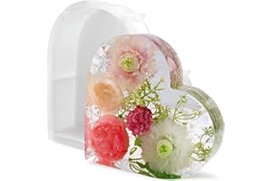 Olymajy Epoxy Resin Mould, Heart Shape Silicone Resin Mould for Mould Resin Pouring, Gift Decoration and DIY Craft Making