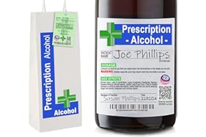 ATCOTAB Funny Prescription Alcohol Wine Label & Gift Bag. Luxury Quality. Funny Gifts for Men & Women. Teacher Gifts, Prescription Wine Gifts for Women. Birthday Gifts, Dad Gifts.