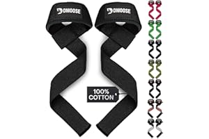 DMoose Fitness Correas de muñeca (par), Ajuste de Bucle Acolchado, Costura Reforzada, Soporte Antideslizante, asegura su Agarre maximizando el Levantamiento de Pesas