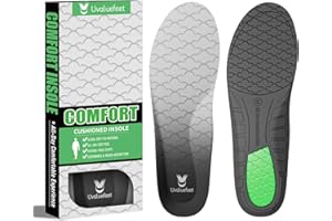 UVALUEFEET Comfortable Insoles, Memory Foam Shoe Insoles for Men and Women Standing All Day Anti-Fatigue,Foot Cushion Shock Absorbing Insoles for Running, Walking & Work Boot L[UK Man 9.0-10.0 Woman 11.0-12.0]