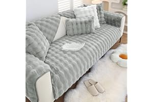 Hufu Kaninchen Plüsch Sofa Überzug L Form, Funny Fuzzy Sofabezug, Winter Sofa Cover Sofa Auflage, Antirutsch Super Weiche Couchüberzug Ecksofa U-Form 1 2 3 4 Sitzer