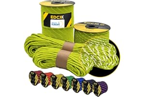 EdcX Paracord 4 mm, más de 35+ Colores sólidos (10 m, 15m, 30m, 50m, 100m, 300m) | Ideal para Camping, al Aire Libre | Cuerda 100% Nailon 4mm | Cuerda Tactica 550 Tipo III