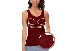 ANYFITTING Débardeurs pour Femmes avec Soutien-Gorge Intégré Débardeur de Yoga sans Manches à Col Rond Haut de Soutien-Gorge Rembourrées de Base d'été S-3XL