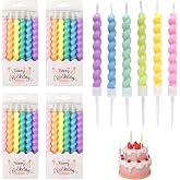 24 Pcs Birthday Candles, Birthday Cake Candles, Colorful Spiral Candles with Holder, Perfect for Birthdays, Parties and Chris