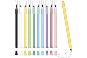OSDUE 10 PCS Lápices Eternos, Portable Everlasting Pencil con 10 Cauchos, Bolígrafo Portátil Sin Tinta Reutilizable, para Dibujo Escritura Oficina