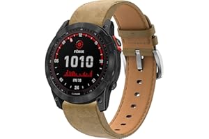 YASPARK Cinturino per Fenix 8 47mm/Fenix 7/Fenix 6/Fenix 5, 22mm Pelle Cinturino per Fenix 6 Pro, Fenix 5 Plus, Fenix 7 Solar, Forerunner 945, 935, Approach S62, S60, Garmin Instinct, Quatix 6,5