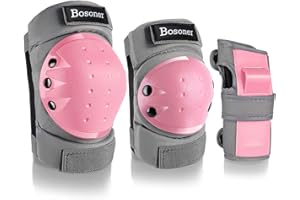 BOSONER Protecciones Patines para Niños/Adolescentes/Adultos, 6PCS Protecciones Patinaje Infantil Rodilleras Bicicleta Niño Protecciones para Adultos para Skate, Patinaje, Scooter, Bicicleta